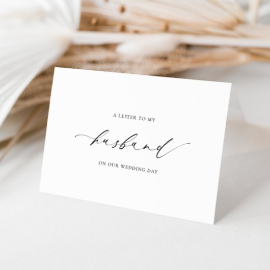 Ellesmere Letter to My Husband Wedding Day Card Karte