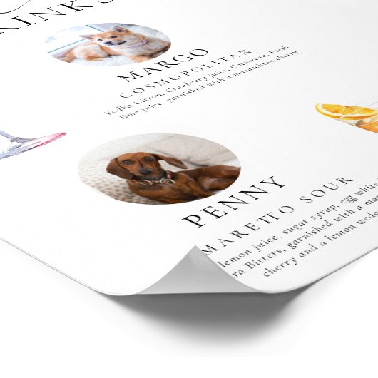Ellesmere Minimal Pet Foto Signature Drinks unterz Poster (Ecke)