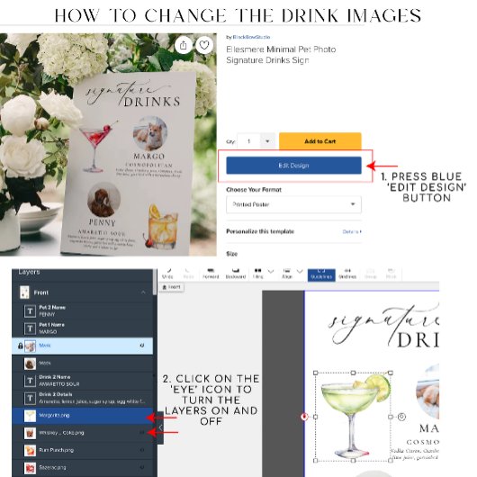 Ellesmere Minimal Pet Foto Signature Drinks unterz Sockelschild