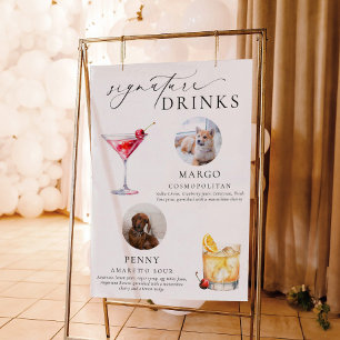 Ellesmere Minimal Pet Photo Signature Drinks Schil Poster