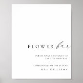 Ellesmere Minimalistisch Bouquet Blume Bar Sign Poster (Vorne)