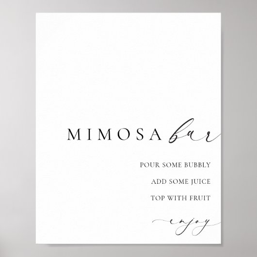 Ellesmere Minimalistisch Mimosa Bar Sign Poster (Vorne)