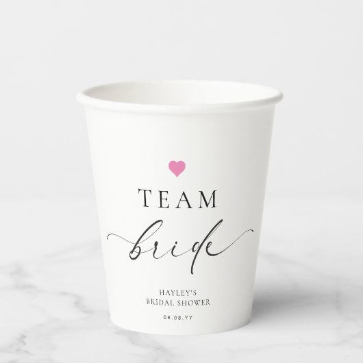 Ellesmere Minimalistisch Team Bride Pappbecher (Vorderseite)