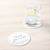 Ellesmere Minimalistisch Team Groom Runder Pappuntersetzer (Vor Ort)