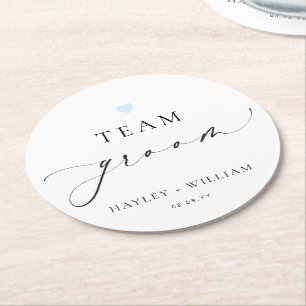 Ellesmere Minimalistisch Team Groom Runder Pappuntersetzer