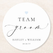 Ellesmere Minimalistisch Team Groom Runder Pappuntersetzer (Vorderseite)