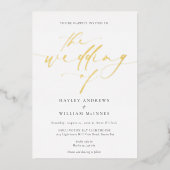 Ellesmere Minimalistisch Wedding and Details Folieneinladung (Vorderseite)