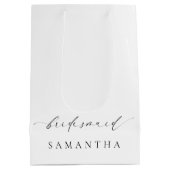 Ellesmere Minimalistisch Wedding Bridesmaid Mittlere Geschenktüte (Rückseite)