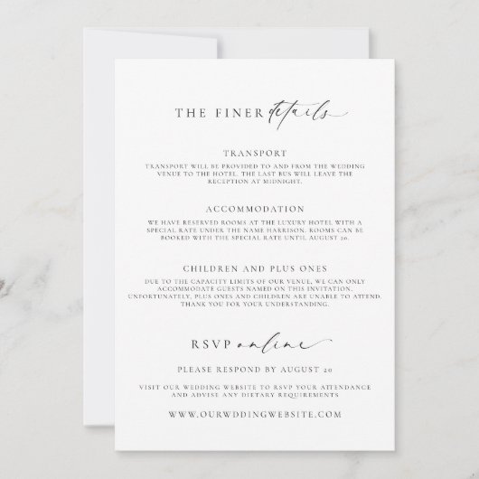 Ellesmere Minimalistisch Wedding Einladung (Vorderseite)