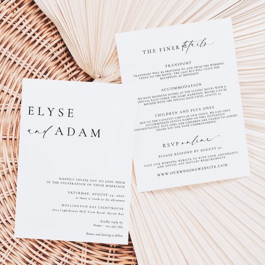 Ellesmere Minimalistisch Wedding Einladung