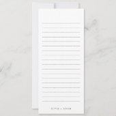 Ellesmere Minimalistisch Wedding Guest Book Card Einladung (Rückseite)
