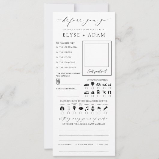 Ellesmere Minimalistisch Wedding Guest Book Card Einladung (Vorderseite)