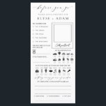 Ellesmere Minimalistisch Wedding Guest Book Card Menükarte<br><div class="desc">Genießen Sie den Spaß Ihres besonderen Tages mit diesen alternativen Hochzeitskarten. Auf der Rückseite finden Sie Zeilen für eine besondere Nachricht Ihrer Gäste. Die Skriptüberschriften sind ein Bild, das nicht bearbeitet werden kann. Der andere Text ist vollständig editierbar. Für eine erweiterte Anpassung dieses Designs, wählen Sie einfach die Schaltfläche "Anpassen"...</div>