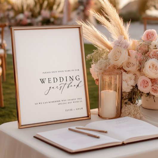 Ellesmere Minimalistisch Wedding Guest Book Sign Poster