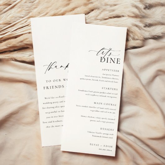 Ellesmere Minimalistisch Wedding Long Menu & Viele Menükarte