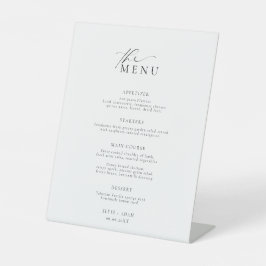 Ellesmere Minimalistisch Wedding Menu Sockelschild