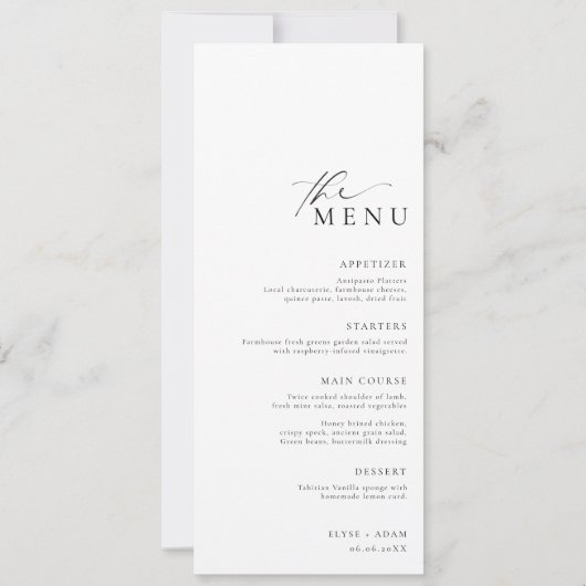 Ellesmere Minimalistisch Wedding Quiz und Einladung (Rückseite)