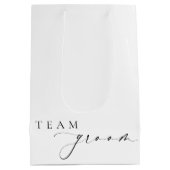 Ellesmere Minimalistisch Wedding Team Groom Mittlere Geschenktüte (Rückseite)