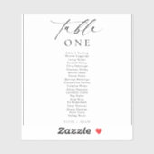 Ellesmere Minimalistisch Wedding Tischnummer Aufkleber (Blatt)