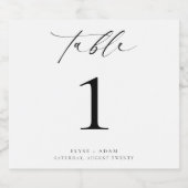 Ellesmere Minimalistisch Wedding Tischnummer Schaumweinetikett (Einzelnes Label)