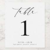 Ellesmere Minimalistisch Wedding Tischnummer Weinetikett (Einzelnes Label)