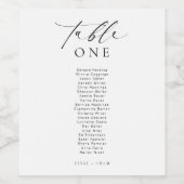 Ellesmere Minimalistisch Wedding Tischnummer Weinetikett (Einzelnes Label)