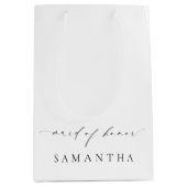 Ellesmere Minimalistisch Wedding Trauzeugin Mittlere Geschenktüte (Vorderseite)