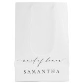 Ellesmere Minimalistisch Wedding Trauzeugin Mittlere Geschenktüte (Rückseite)