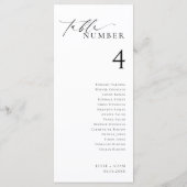 Ellesmere Minimalistische Tischnummer mit Gästenna (Rückseite)