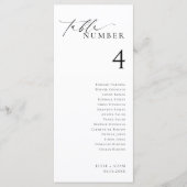 Ellesmere Minimalistische Tischnummer mit Gästenna (Vorderseite)