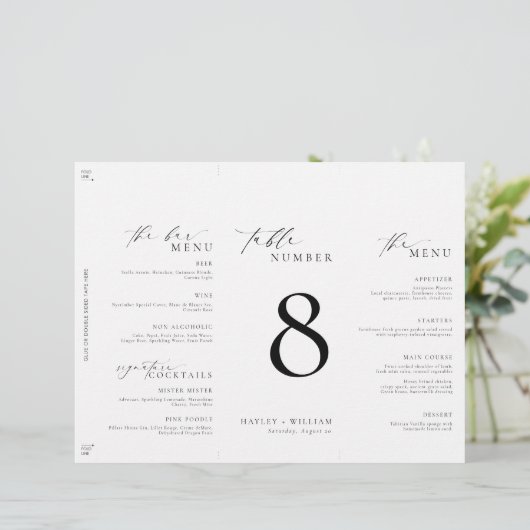 Ellesmere Minimalistische Tri-Fold-Tischnummer & M (Stehend Vorderseite)