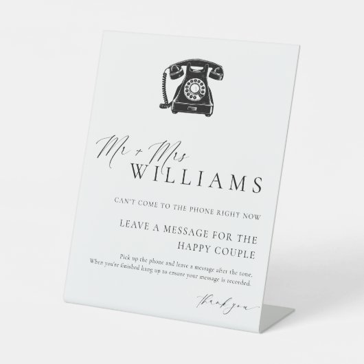 Ellesmere Modern Minimal Audio Guestbook Sockelschild (Vorderseite)