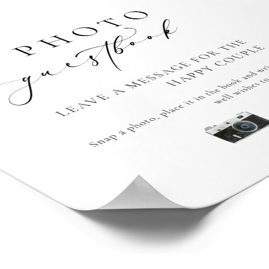 Ellesmere Modern Minimal Foto Gästebuch (Ecke)