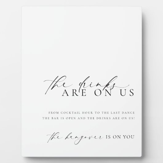 Ellesmere Modern Minimal Open Bar Menu Zeichen Fotoplatte (Vorderseite)