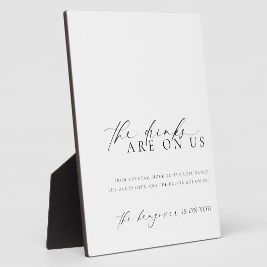 Ellesmere Modern Minimal Open Bar Menu Zeichen Fotoplatte (Seite)