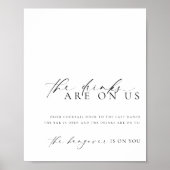 Ellesmere Modern Minimal Open Bar Menu Zeichen Poster (Vorne)