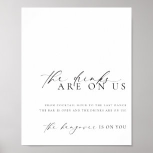 Ellesmere Modern Minimal Open Bar Menu Zeichen Poster