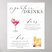 Ellesmere Modern Minimal Signature Drinks Schild (Vorne)