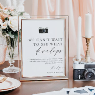 Ellesmere Moderne Minimal Disposable Camera Weddin Poster