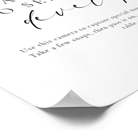 Ellesmere Moderne Minimal Disposable Camera Weddin Poster (Ecke)