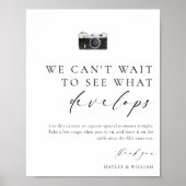 Ellesmere Moderne Minimal Disposable Camera Weddin Poster (Vorne)