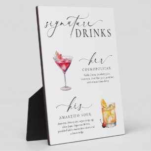 Ellesmere Moderne Minimal Signature Drinks Zeichen Fotoplatte