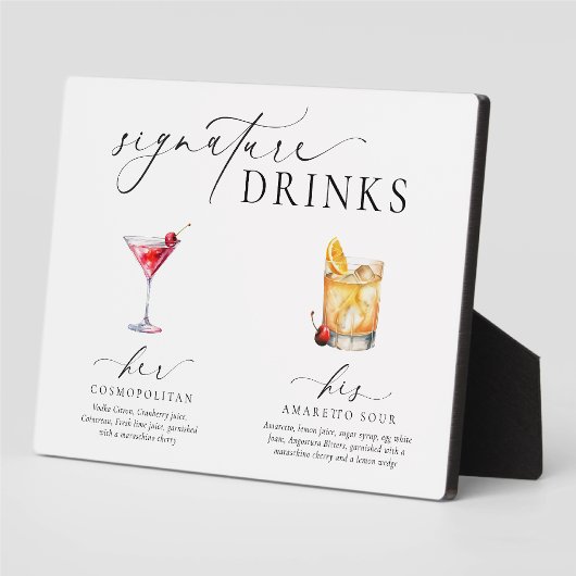 Ellesmere Moderne Minimal Signature Drinks Zeichen Fotoplatte