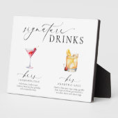 Ellesmere Moderne Minimal Signature Drinks Zeichen Fotoplatte (Seite)