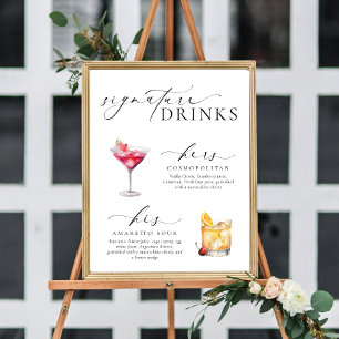Ellesmere Moderne Minimal Signature Drinks Zeichen Poster