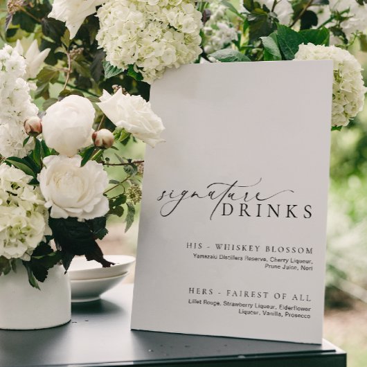 Ellesmere Moderne Minimal Signature Drinks Zeichen Poster