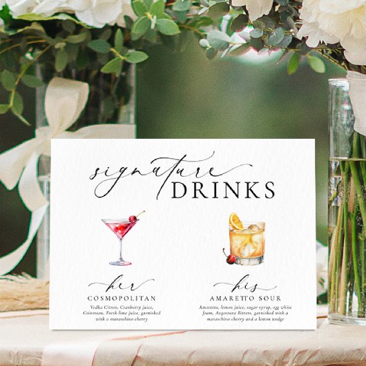 Ellesmere Moderne Minimal Signature Drinks Zeichen Poster