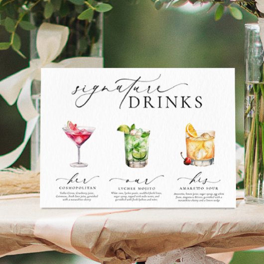 Ellesmere Moderne Minimal Signature Drinks Zeichen Poster