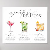Ellesmere Moderne Minimal Signature Drinks Zeichen Poster (Vorne)