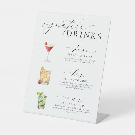 Ellesmere Moderne Minimal Signature Drinks Zeichen Sockelschild (Vorderseite)